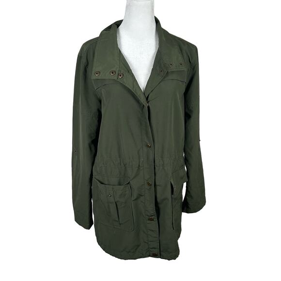 Sanctuary Anthropologie Military Green Jacket Coat Utility Small Buttons Casual - Picture 1 of 4